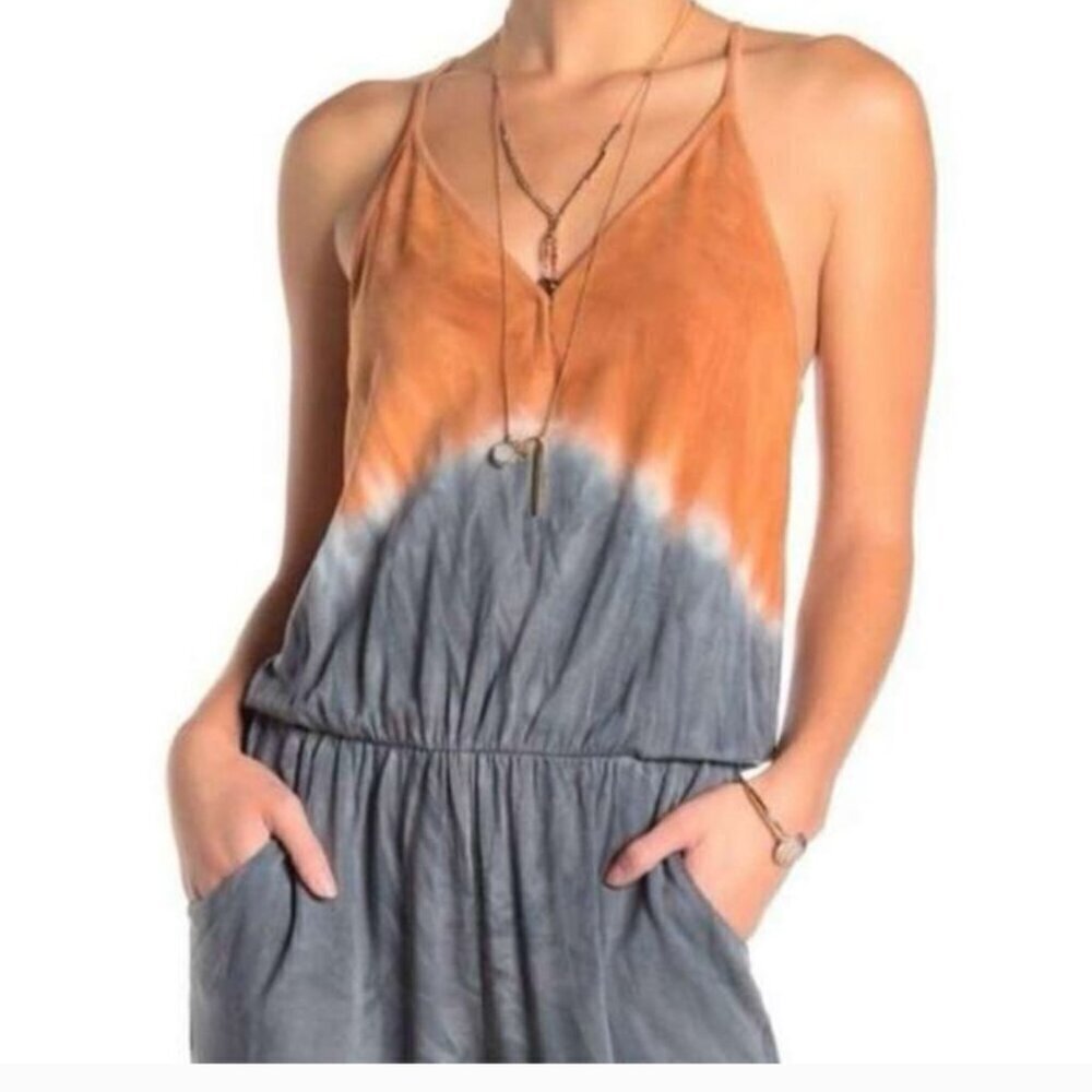 YFB Young Fabulous Broke Tie-Dye Tank Top Racer Back Jumpsuit Boho Indie  Medium - Picture 3 of 11